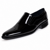Pantofi barbati negri lac din piele naturala, fara sireturi – eleganta curata, prestanta si confort 818